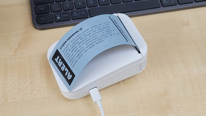 thermal printer alert